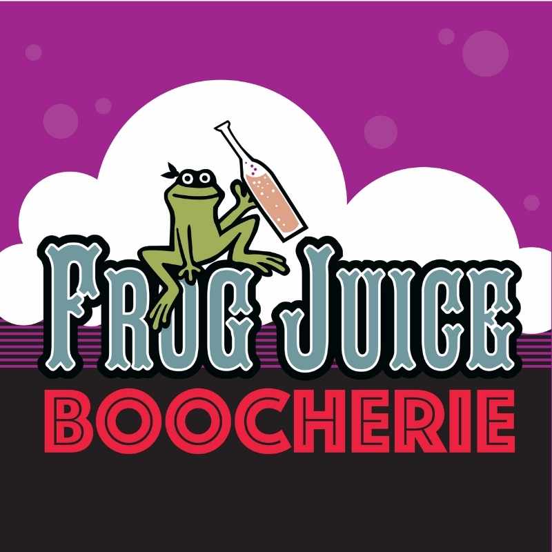 Frog Juice Boocherie kombucha logo - local Knoxville beverage sponsor